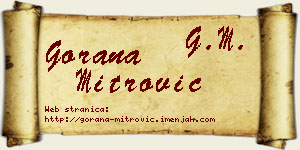 Gorana Mitrović vizit kartica